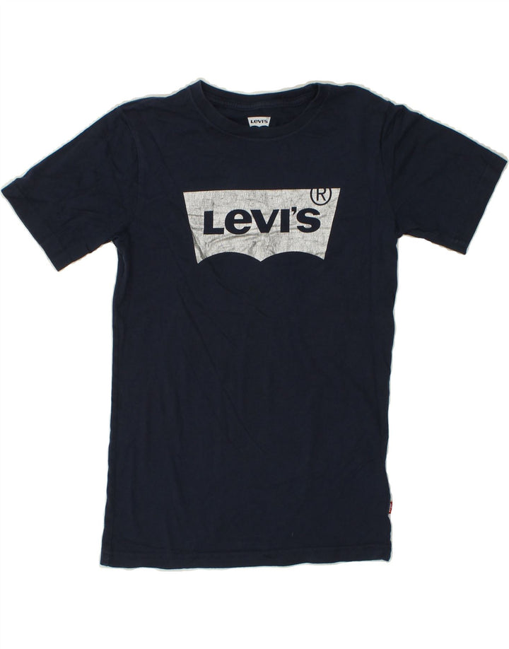 LEVI'S Boys Graphic T-Shirt Top 10-11 Years Medium Navy Blue Cotton Vintage Levi's and Second-Hand Levi's from Messina Hembry 