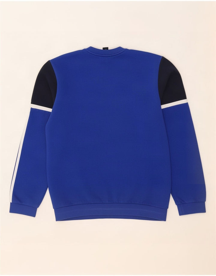 Adidas Herren Grafik-Sweatshirt-Pullover aus mittelblauer Colourblock-Baumwolle