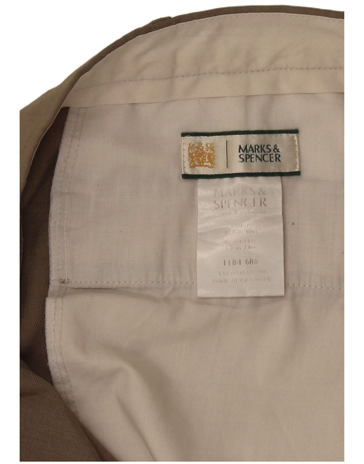 Marks & Spencer Mens Pegged Suit Hose W40 L32 Khaki Polyester