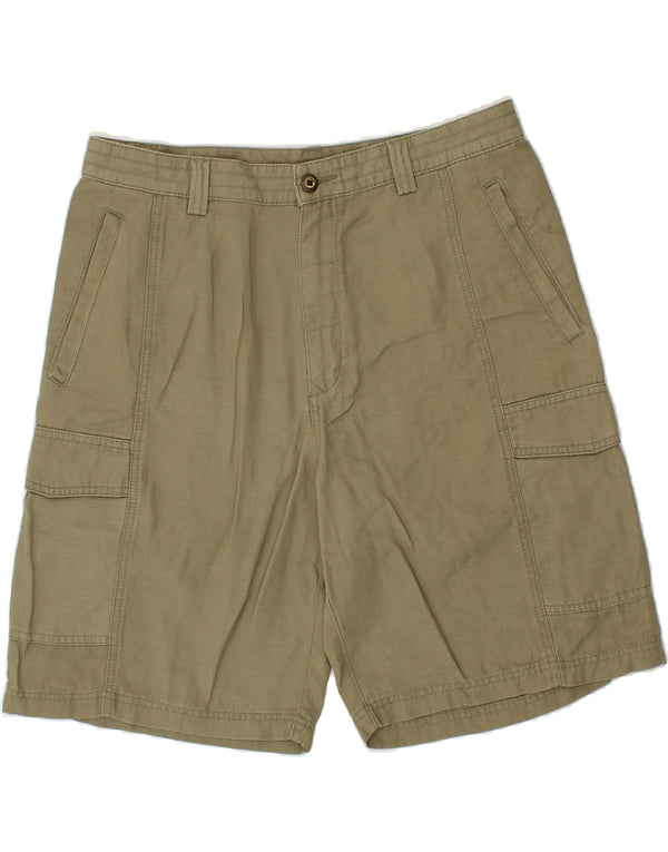 TOMMY BAHAMA Herren Relaxed Fit Cargo Shorts W33 Medium Khaki Tencel