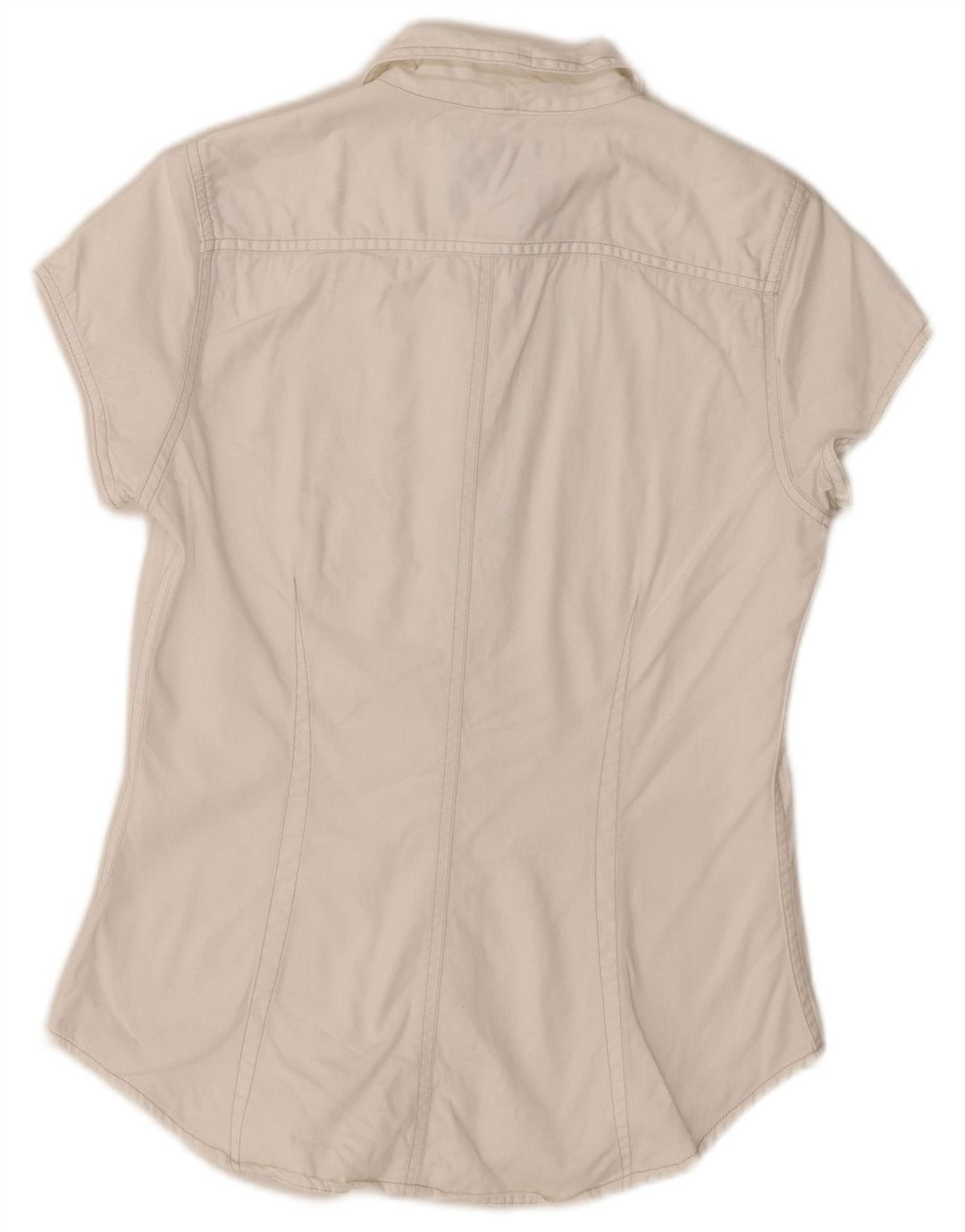 Levi's Damen Kurzarm-Jeanshemd UK 12 Mittelweiße Baumwolle
