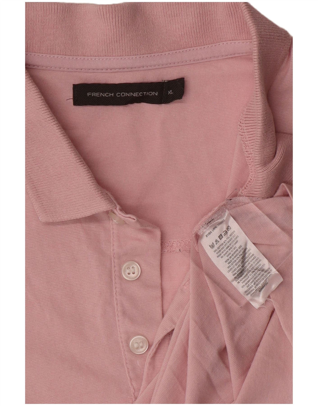 French Connection Herren-Poloshirt XL aus rosa Baumwolle