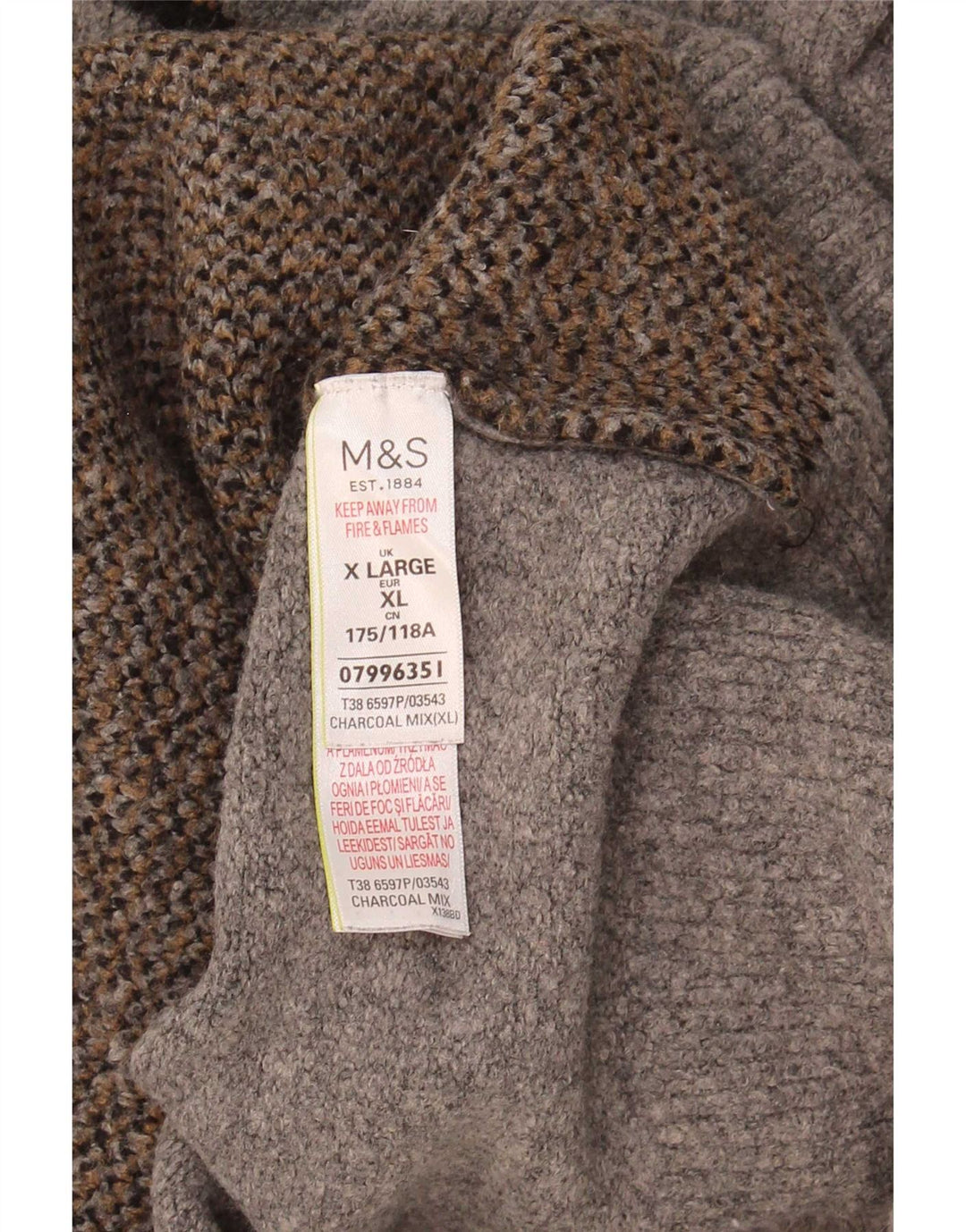 Marks & Spencer Damen-Pullover mit Rollkragen, Gr. 18, XL, Grau