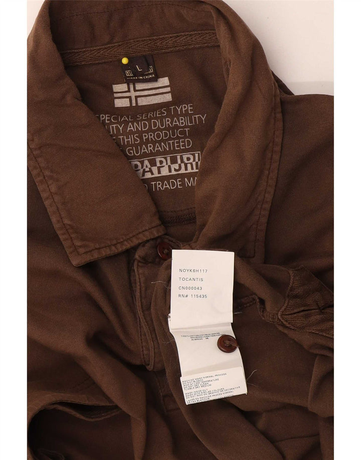 Napapijri Herren-Poloshirt, große braune Baumwolle