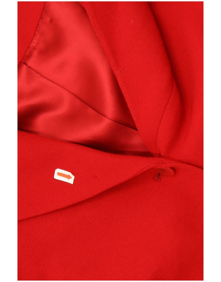 Karen Millen Damen-Blazerjacke mit 3 Knöpfen, UK 12, mittelrote Wolle