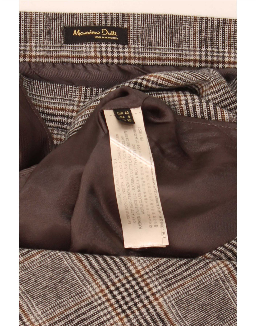 Massimo Dutti Damen Asymmetrischer Rock EU 40 Medium W30 Grau karierte Wolle