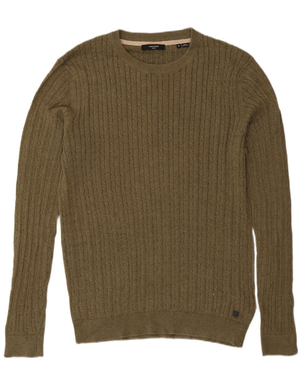 Jack & Jones Herren-Pullover mit Rundhalsausschnitt, Größe S, Khaki