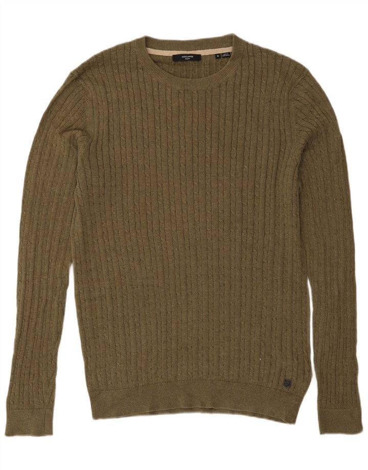 Jack & Jones Herren-Pullover mit Rundhalsausschnitt, Größe S, Khaki