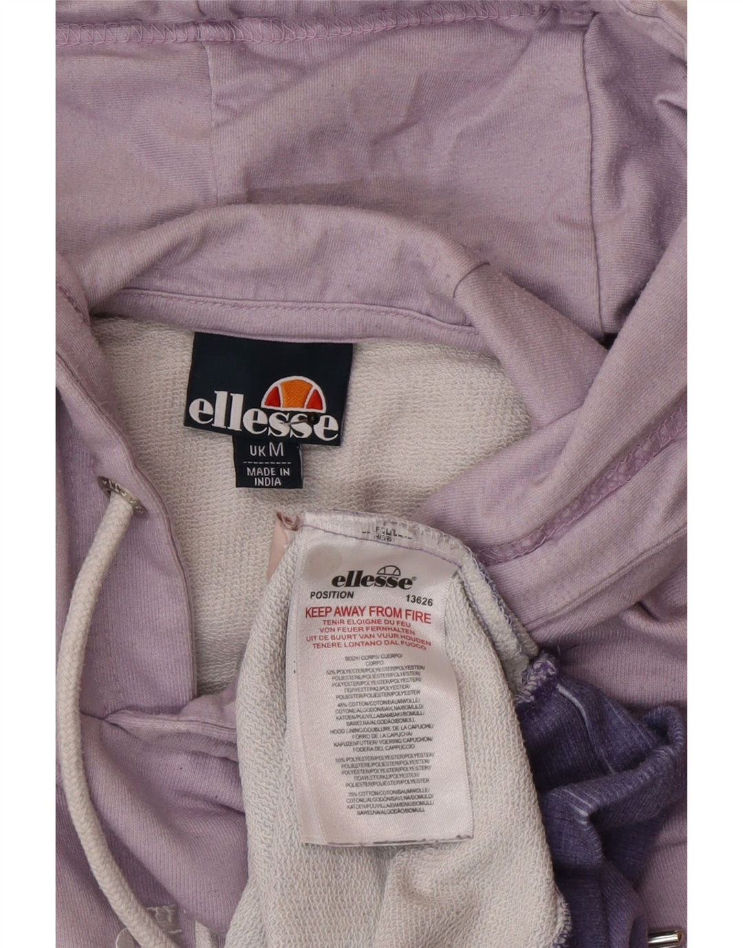 Ellesse Herren-Kapuzenpullover mit Grafik, Mittelviolett, Batik-Polyester