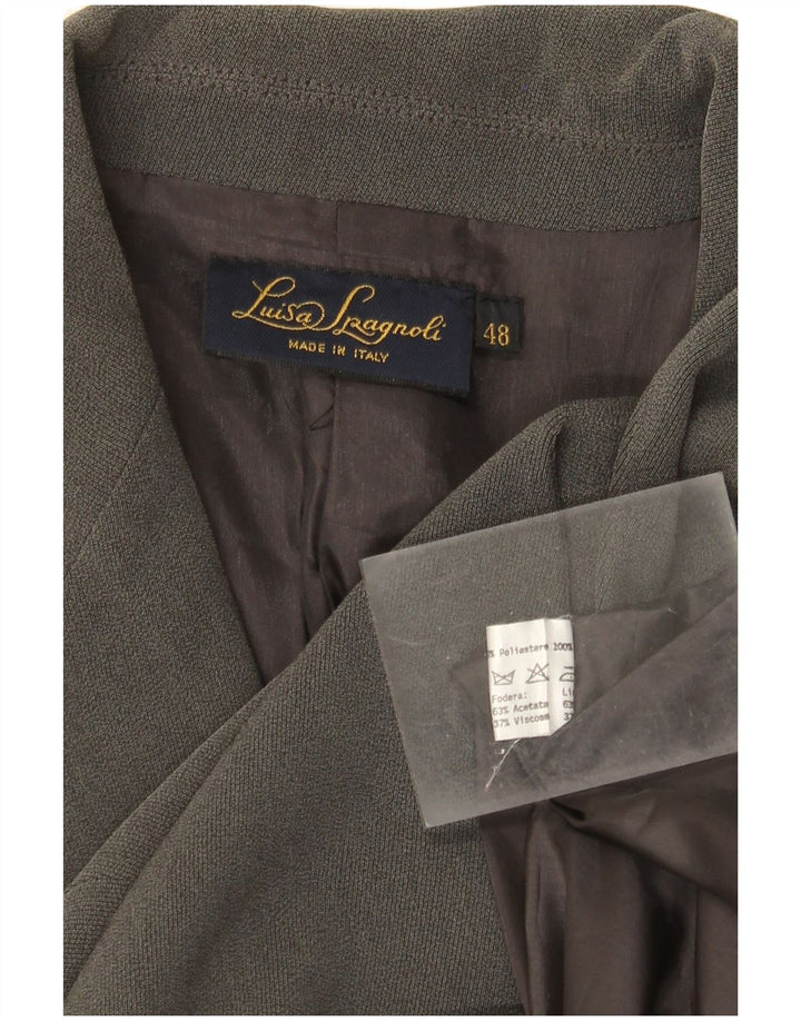 Luisa Spagnoli Damen Longline 2-Knopf-Blazerjacke IT 48 XL Graues Acetat