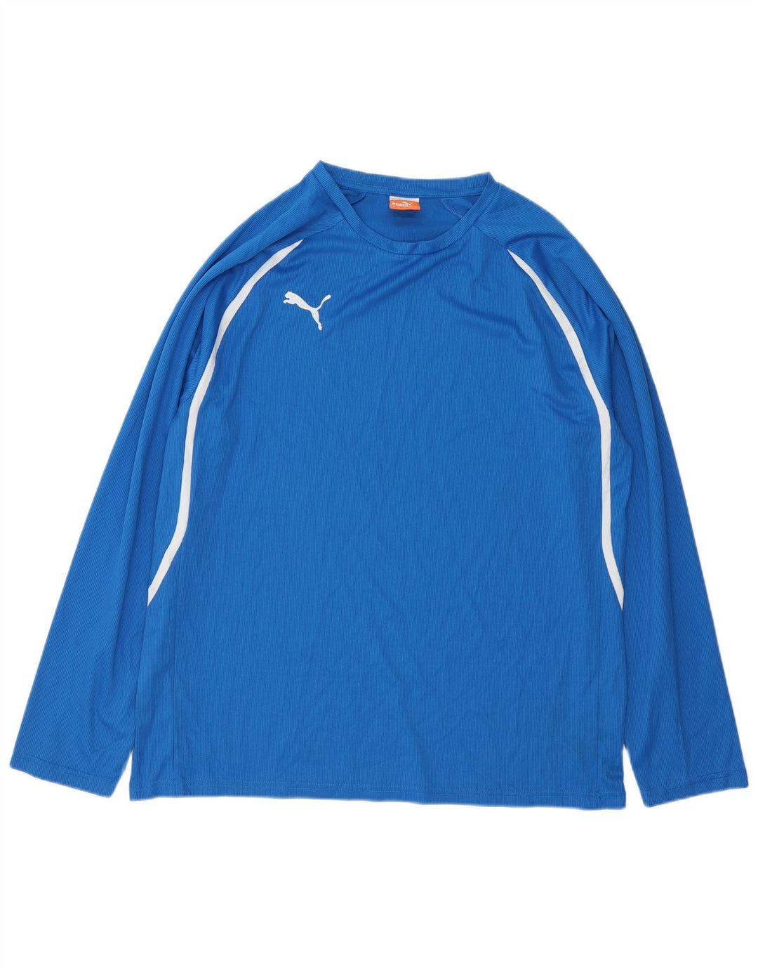 Puma Herren-Top, langärmelig, groß, blau gestreift, Polyester