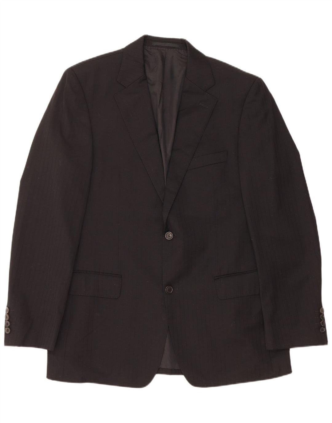 HUGO BOSS Herren-Blazer mit 2 Knöpfen, EU 50, groß, schwarzer Nadelstreifen