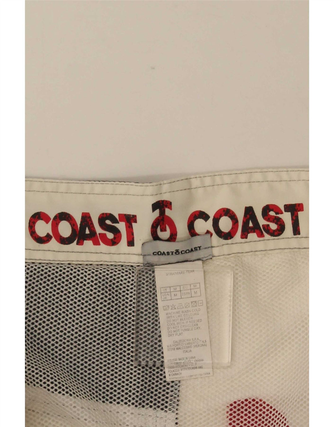 Vintage Herren-Badeshorts mit Grafik, mittelweiß, Farbblock-Polyester