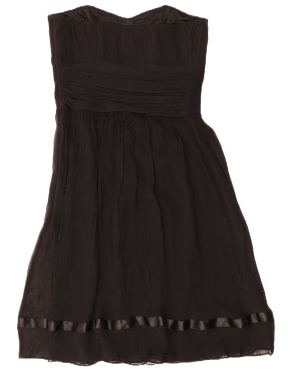 Trägerloses Damenkleid von Ted Baker, Größe 4, groß, schwarze Seide