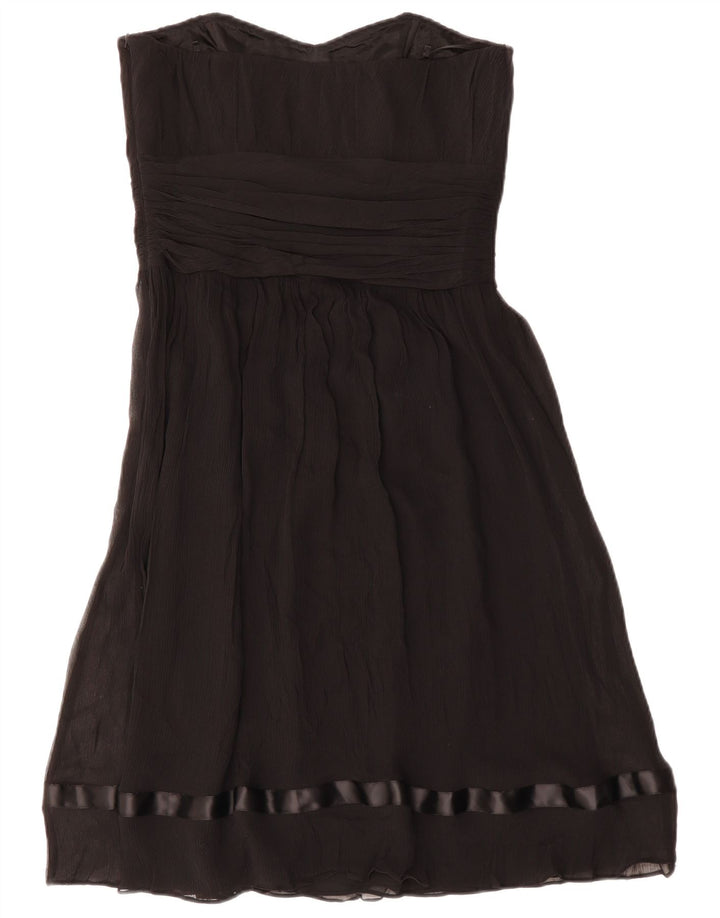 Trägerloses Damenkleid von Ted Baker, Größe 4, groß, schwarze Seide