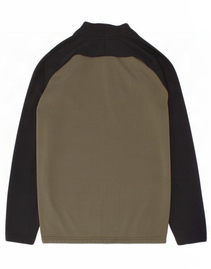 Nike Dri Fit Pullover-Trainingsanzugoberteil für Jungen, 8–9 Jahre, Größe S, Khaki, Farbblock