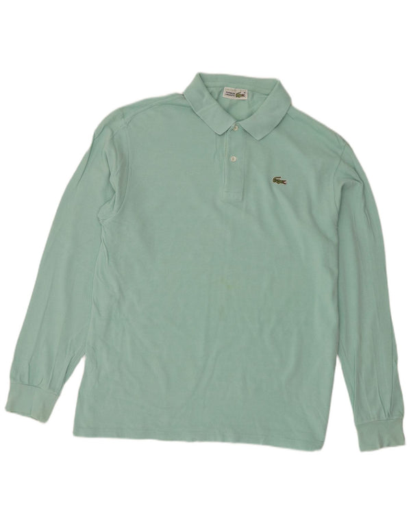 Lacoste Herren-Langarm-Poloshirt, Größe 6 XL, türkisfarbene Baumwolle