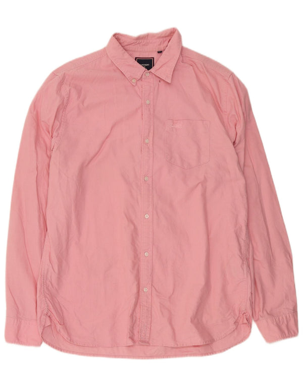 Superdry Herren-Hemd XL aus rosa Baumwolle
