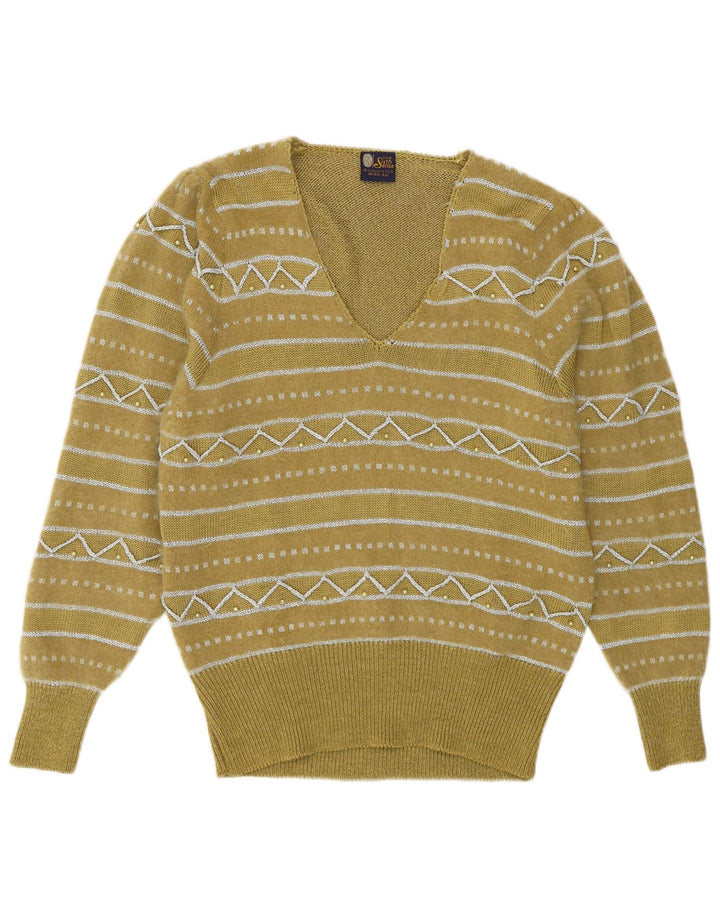 Your Sixth Sense Damen-Pullover mit V-Ausschnitt, EU 40/42, mittleres Khaki