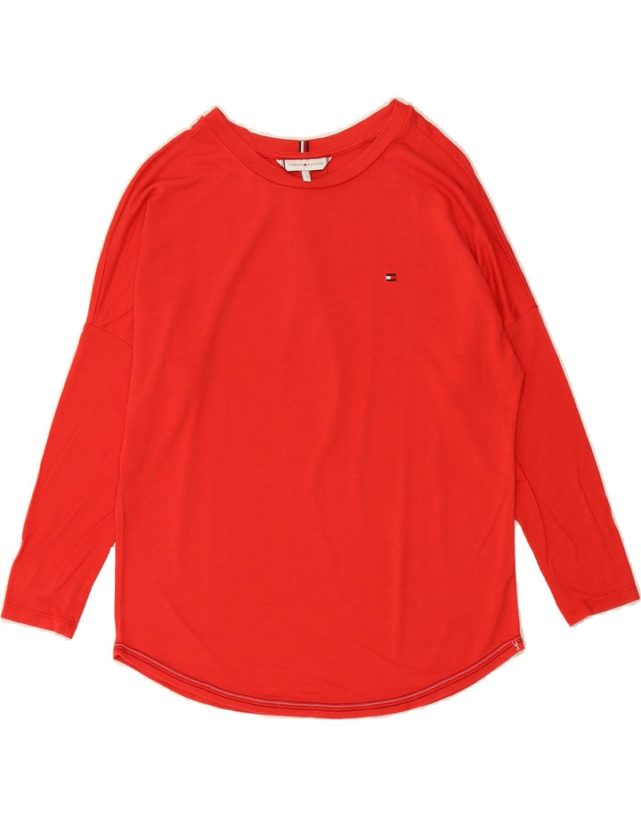TOMMY HILFIGER Womens Oversized Top 3/4 Sleeve UK 10 Small Red Vintage Tommy Hilfiger and Second-Hand Tommy Hilfiger from Messina Hembry 