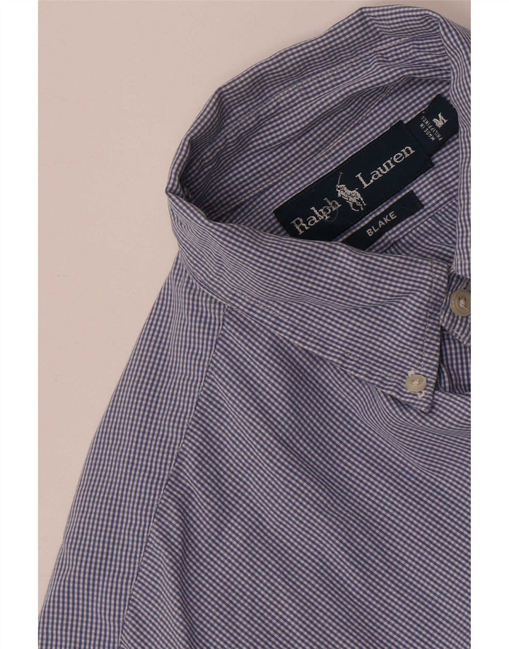 Ralph Lauren Herren-Blake-Hemd aus mittelblauer Gingham-Baumwolle in Marineblau