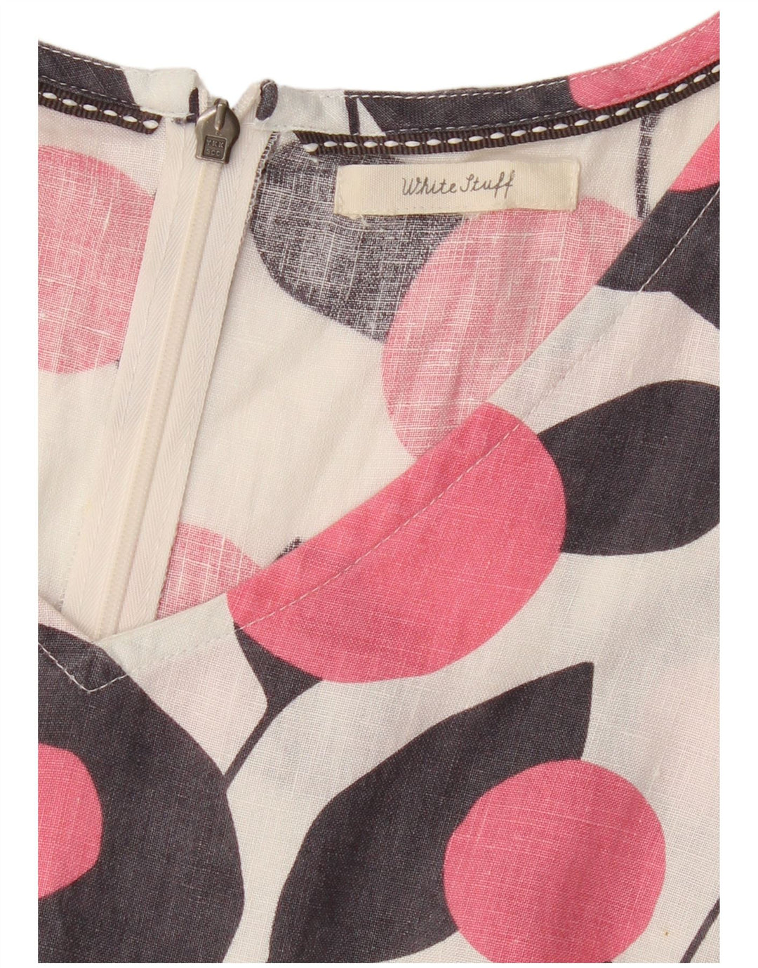 White Stuff Ärmelloses Etuikleid für Damen, UK 12, Mittelweiß, geblümt