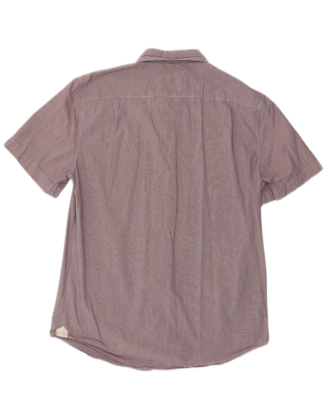 Lacoste Herren-Hemd, kurzärmlig, reguläre Passform, Größe 40, mittleres Burgunderrot kariert