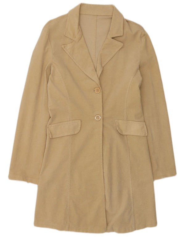 Vintage Damen Cordmantel UK 12 Medium Beige