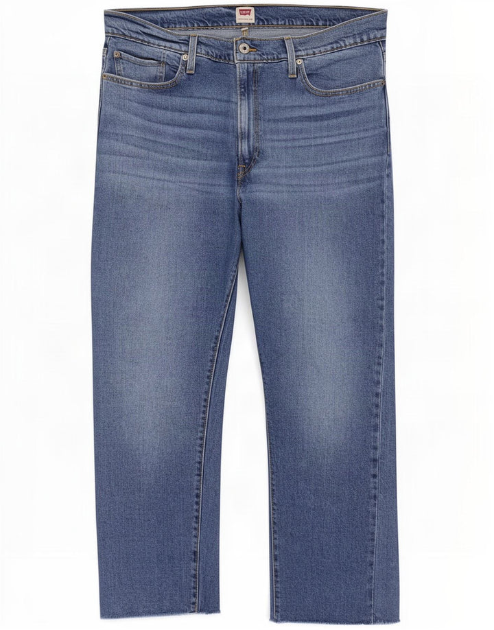 Levi's Damen Straight Jeans W34 L27 Blaue Baumwolle