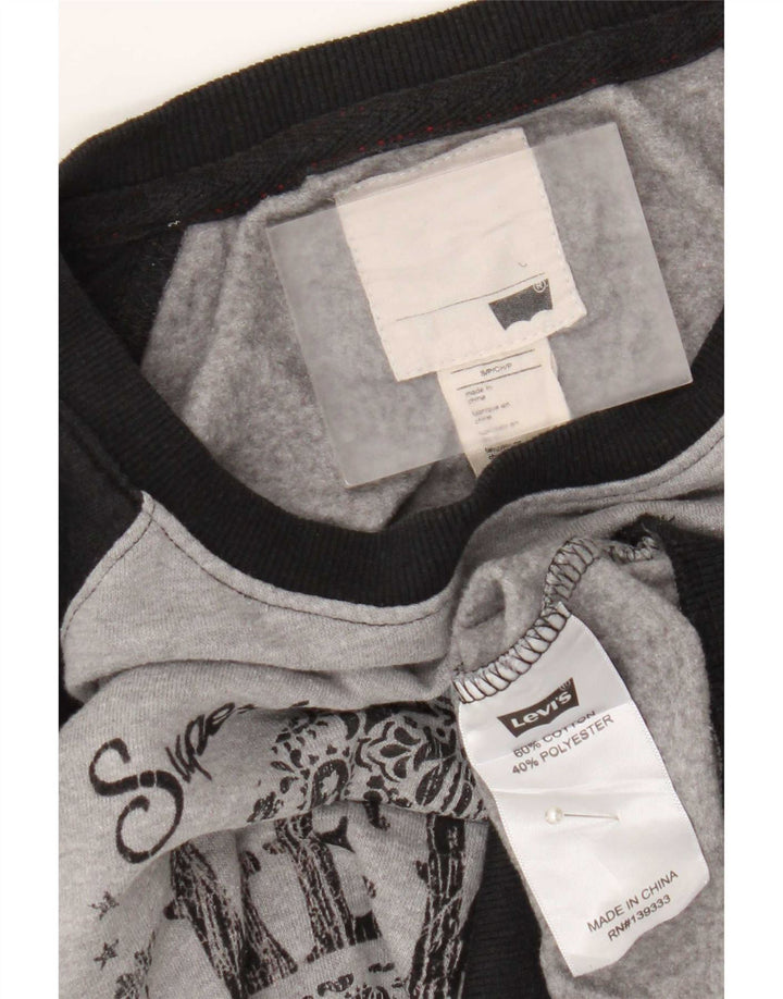 Levi's Damen-Sweatshirt mit grafischem Print, Gr. 10, Größe S, Grau, Farbblock