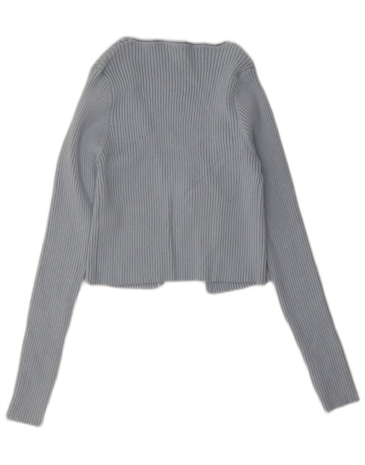 Zara Damen Bolero-Pullover UK 12 Mittelblaues Polyester