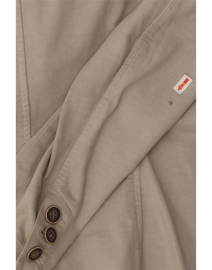 TRUSSARDI JEANS Damen 2-Knopf-Blazerjacke UK 12 Mittelbeige