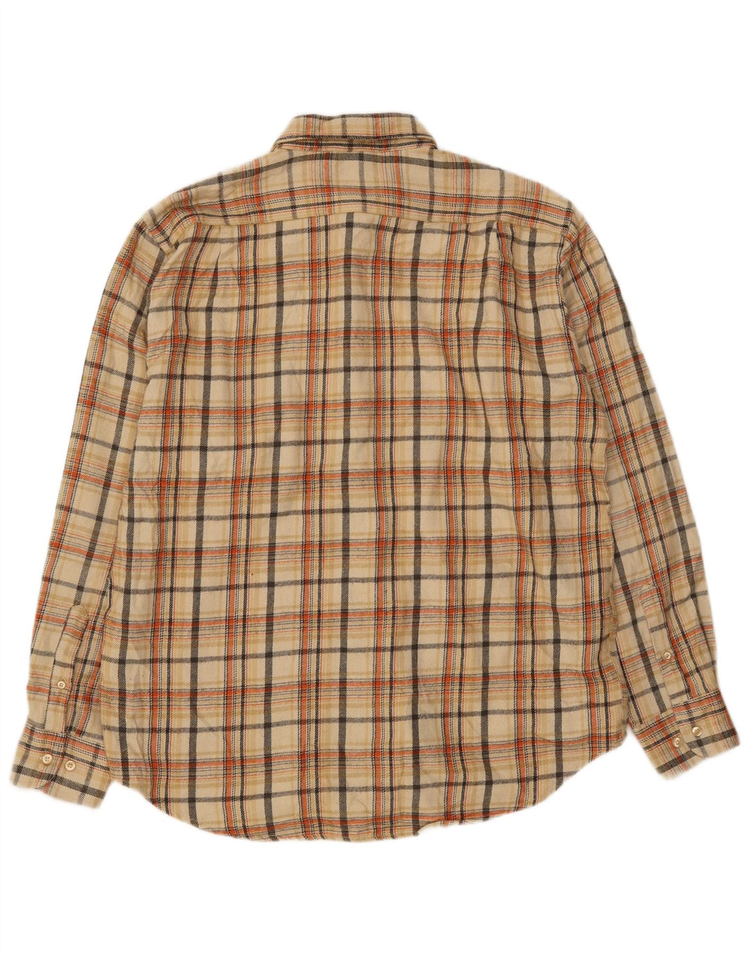 VINTAGE Mens Flannel Shirt XL Beige Check