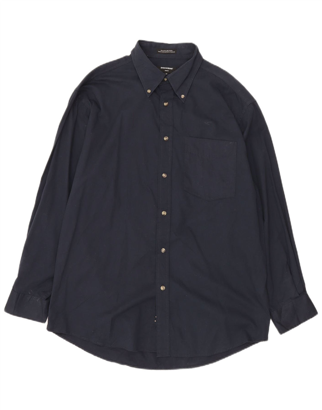 Dockers Herrenhemd aus mittelblauer Baumwolle in Marineblau