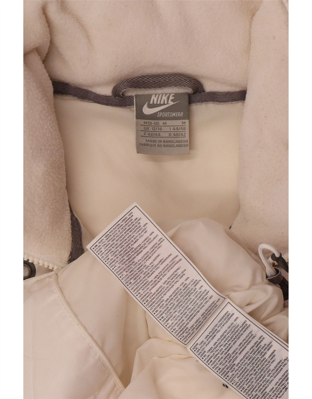 Nike Damen-Kapuzenweste, gepolstert, UK 12/14, mittelweiß, Polyester