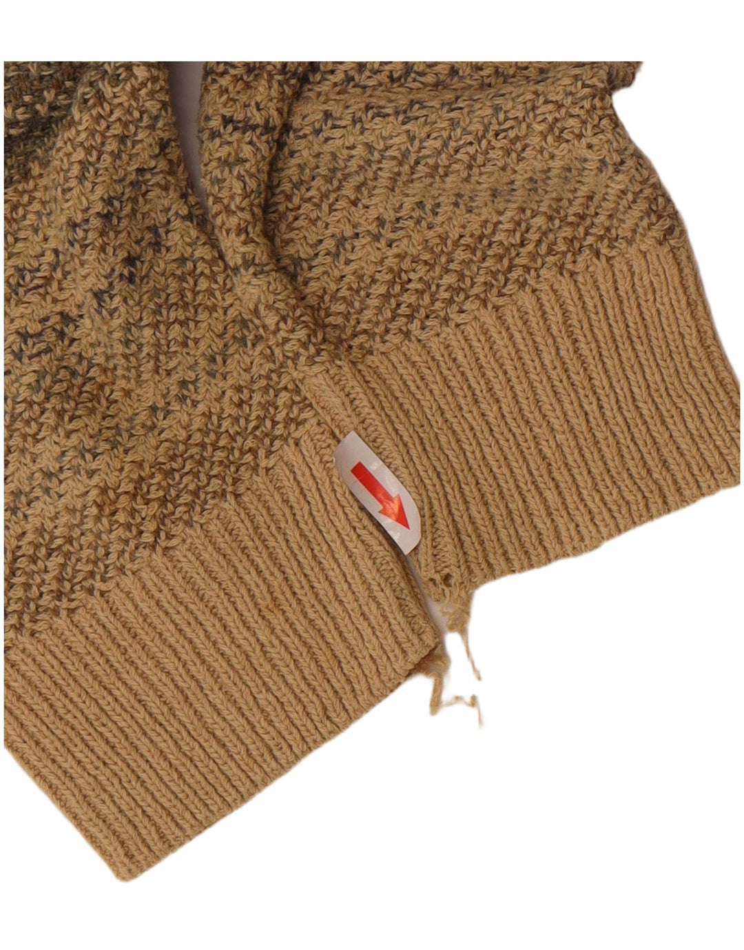 Vintage Herren V-Ausschnitt Pullover Pullover Medium Beige gestreift