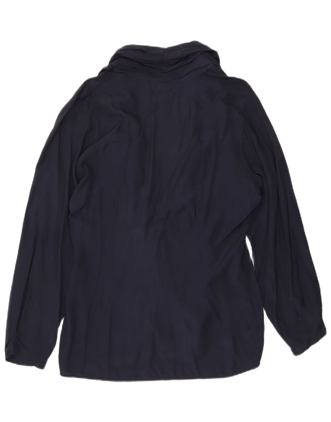 Benetton Damen Wickelbluse IT 46 Large Marineblaue Viskose