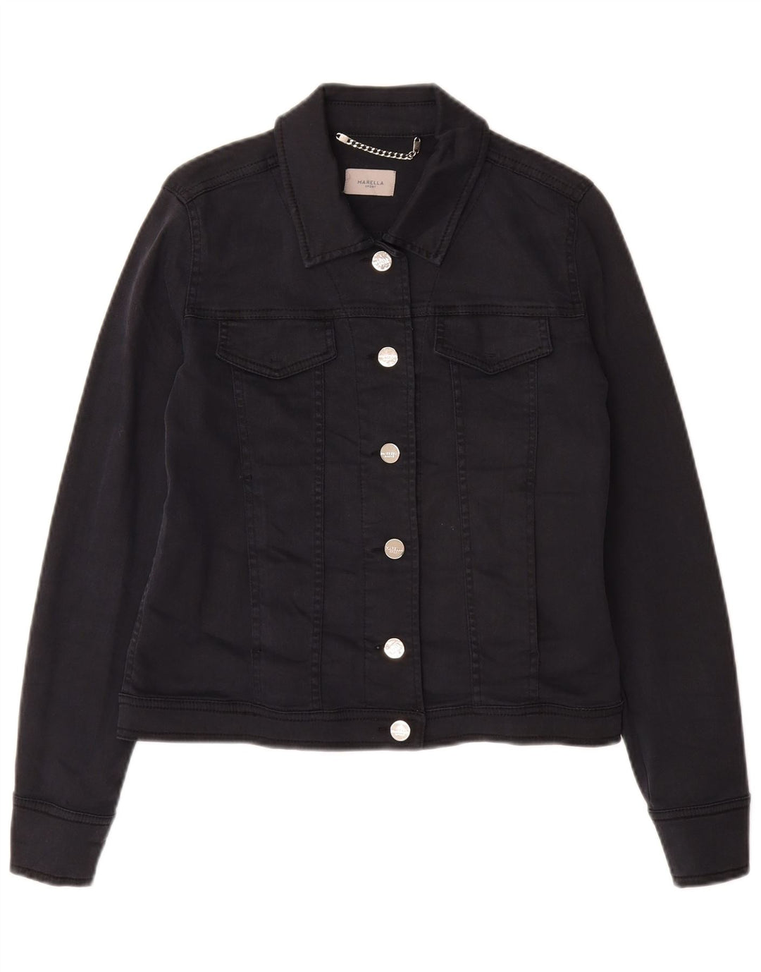 MARELLA Damen Jeansjacke UK 10 Small Marineblau