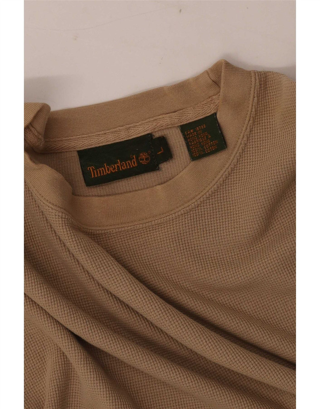 Timberland Herren-Top, langärmelig, groß, braune Baumwolle