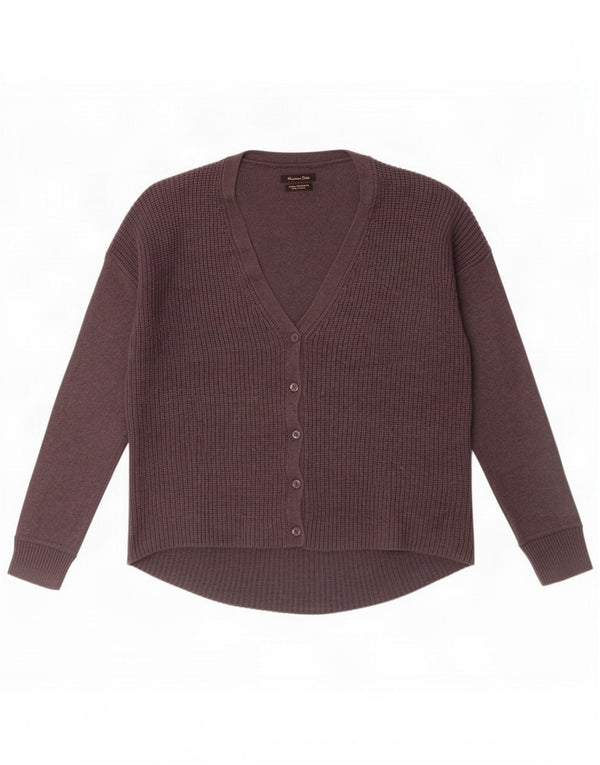 Massimo Dutti Damen-Strickjacke in Übergröße, UK 10, kleine graue Wolle