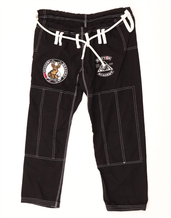 Vintage Herren-Trainingshose mit Grafik, groß, aus schwarzer Baumwolle