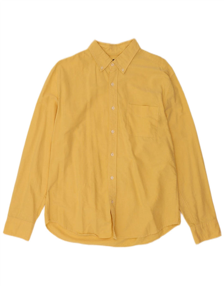 J. Crew Herrenhemd, Größe 16 1/2 groß, gelbe Baumwolle
