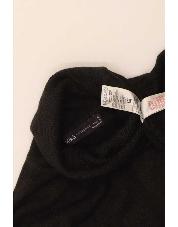 Marks & Spencer Rollkragenpullover für Damen, Gr. 8, Small, Schwarz, Acryl