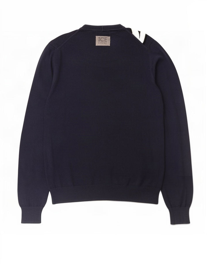 Iceberg Herren-Pullover „Bugs Bunny Graphic“ mit Rundhalsausschnitt, Mittelmarineblau