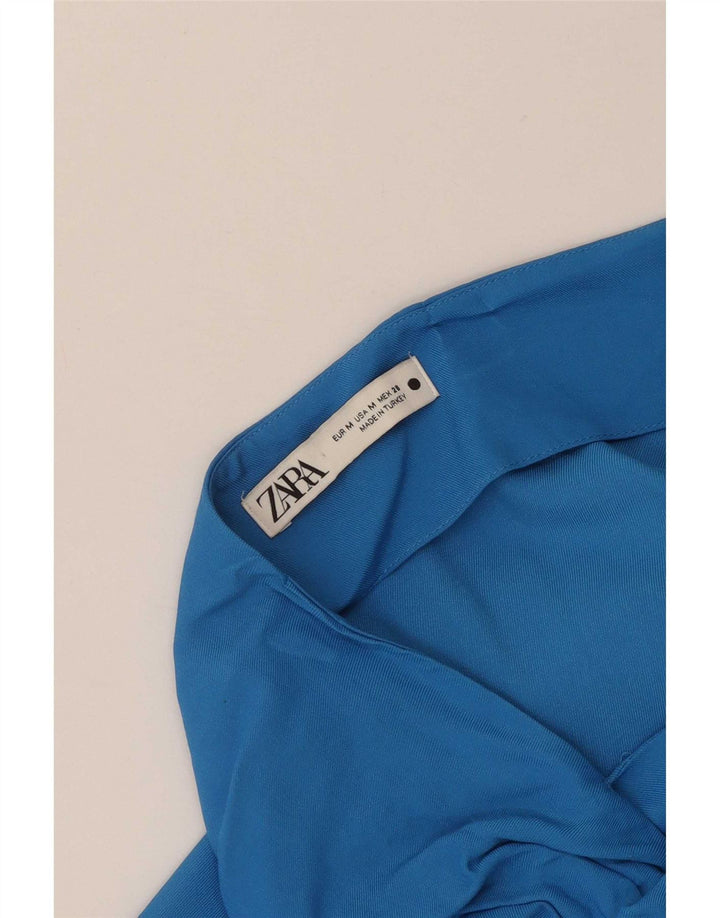 Zara Midi-Rock für Damen, mittelgroß, W30, Blau