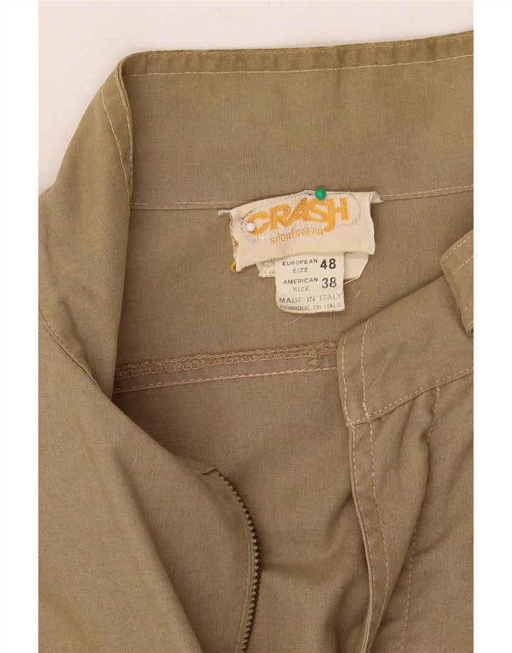 Vintage Herren Utility Jacke EU 48 Medium Khaki Baumwolle