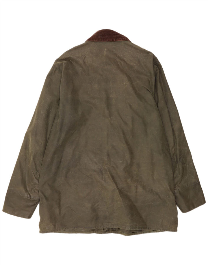 Barbour Herren Border Loose Fit Jacke aus gewachster Baumwolle EU 48 Mittelgrüne Baumwolle