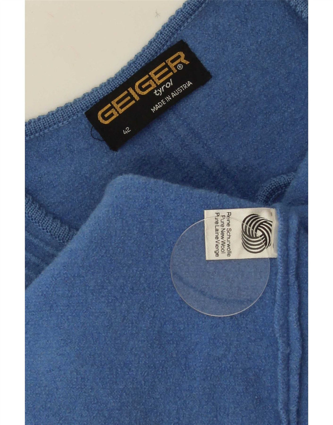 Geiger Damen Crop Weste EU 42 Große blaue Schurwolle