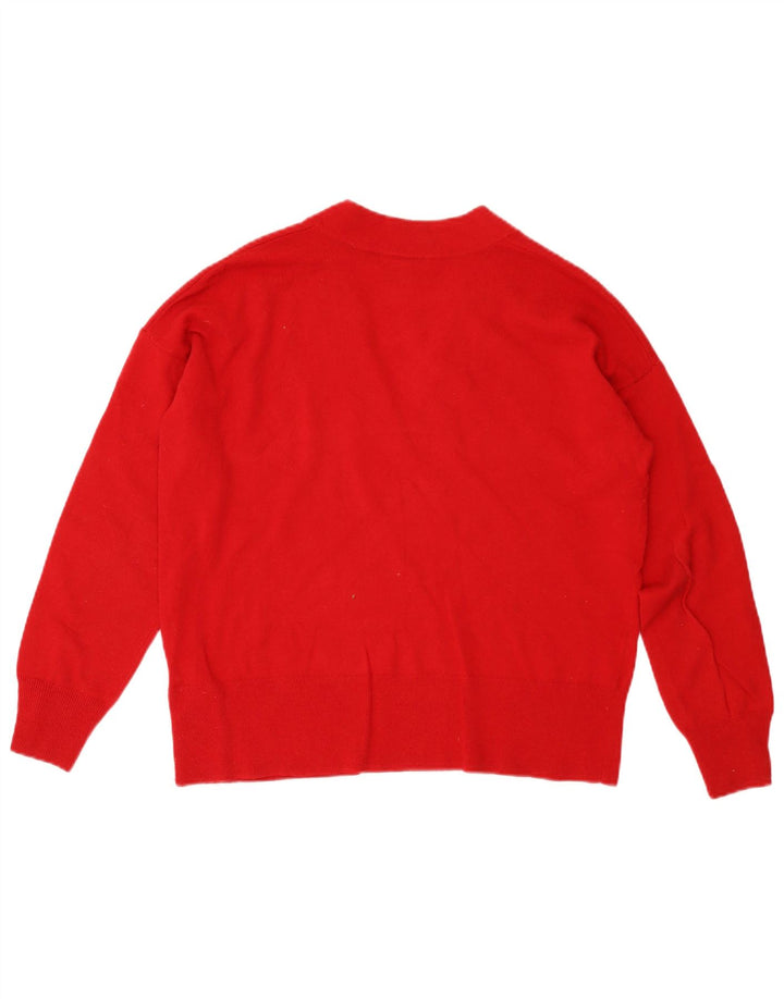Hobbs Damen-Pullover mit V-Ausschnitt, UK 14, mittelrote Wolle