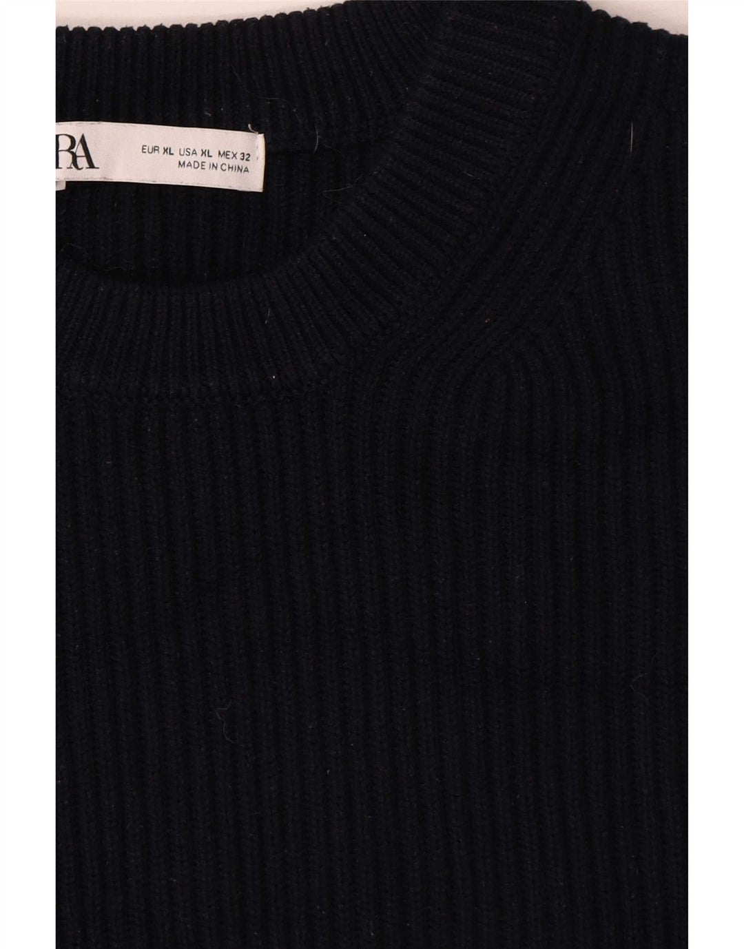 Zara Damen-Pullover, übergroß, Rundhalsausschnitt, Gr. 18, XL, Marineblau, Polyester